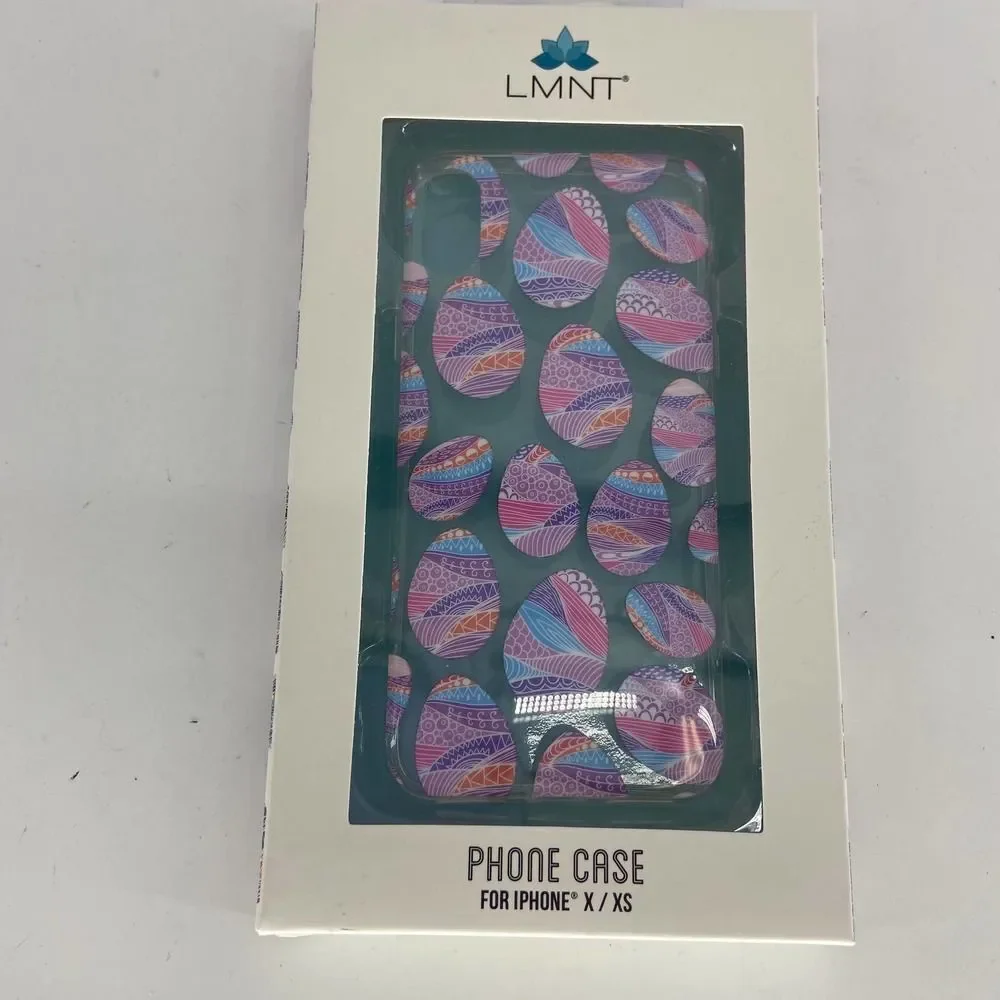 LMNT Geometric abstract printed clear iphone X XS phone case NWT